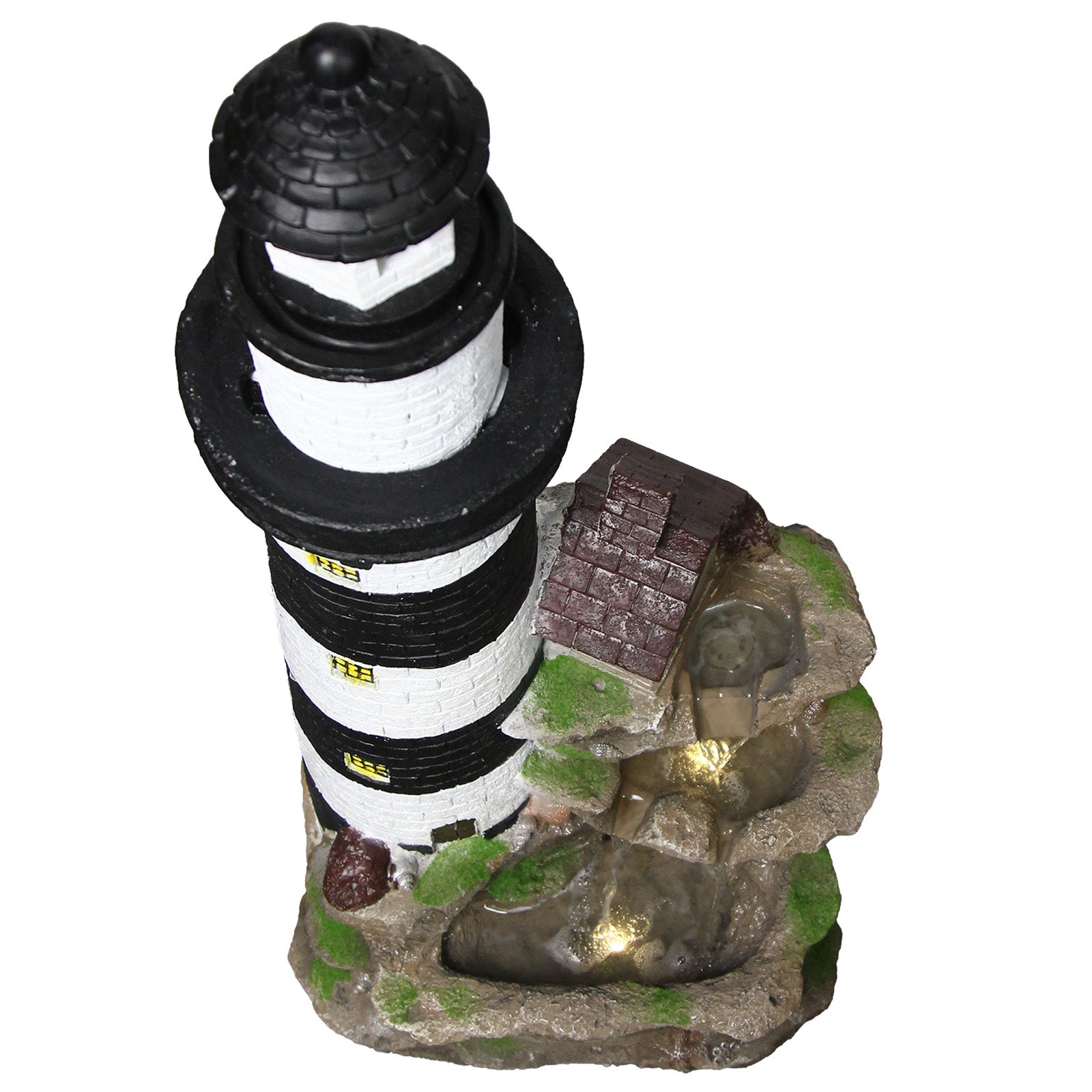 Lighthouse Water Garden Fountain 38.58’’H with LED Light - LS4171