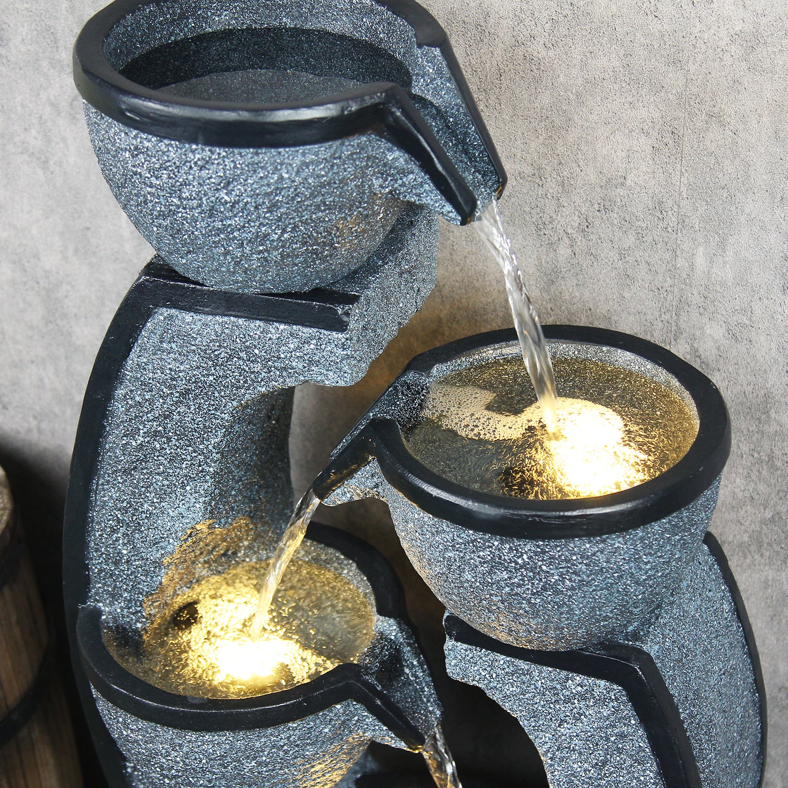 5-Tiers Water Garden Fountain 37.40’’H with LED Light - 8002