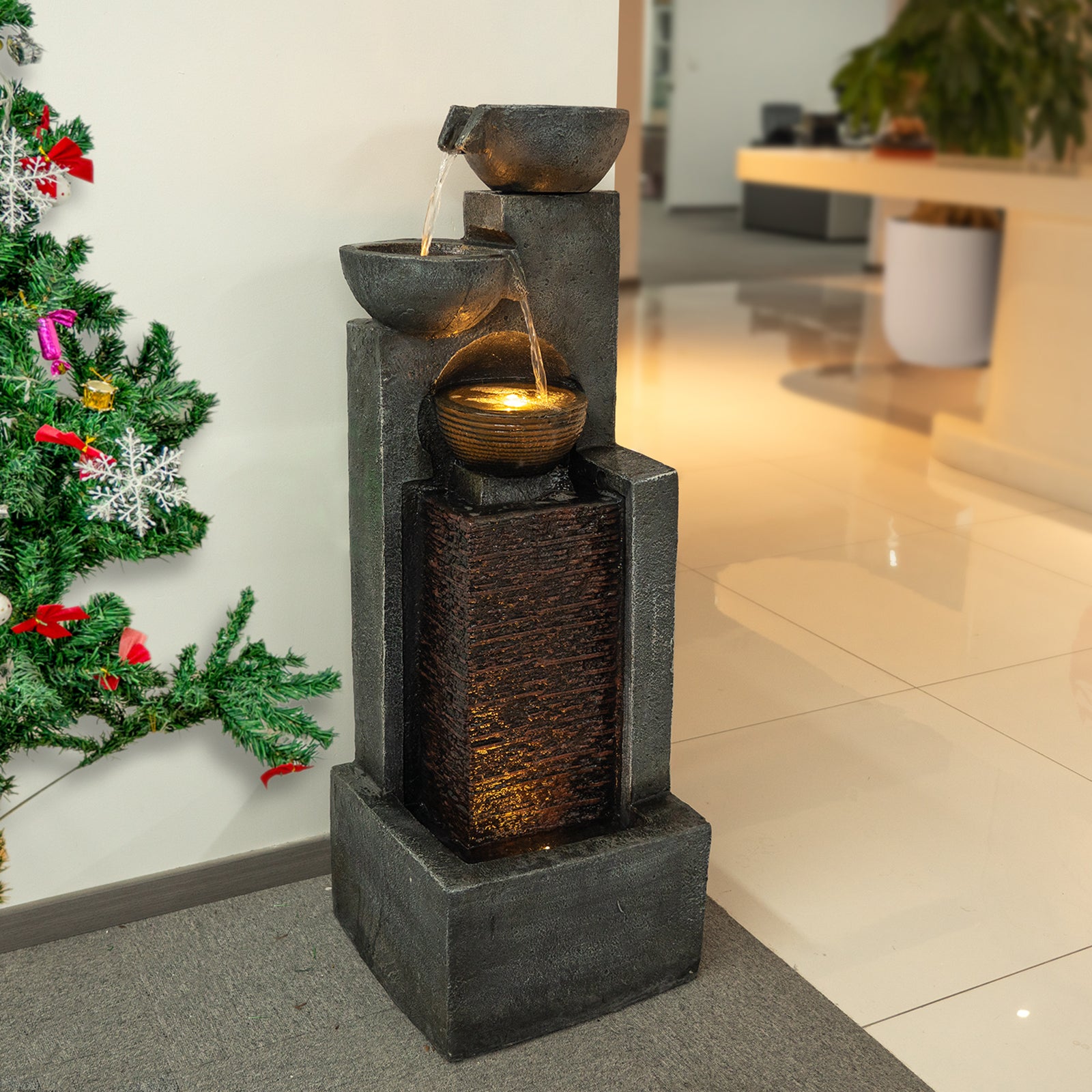 Water Garden Fountain 42.91’’H with LED Light - 8003