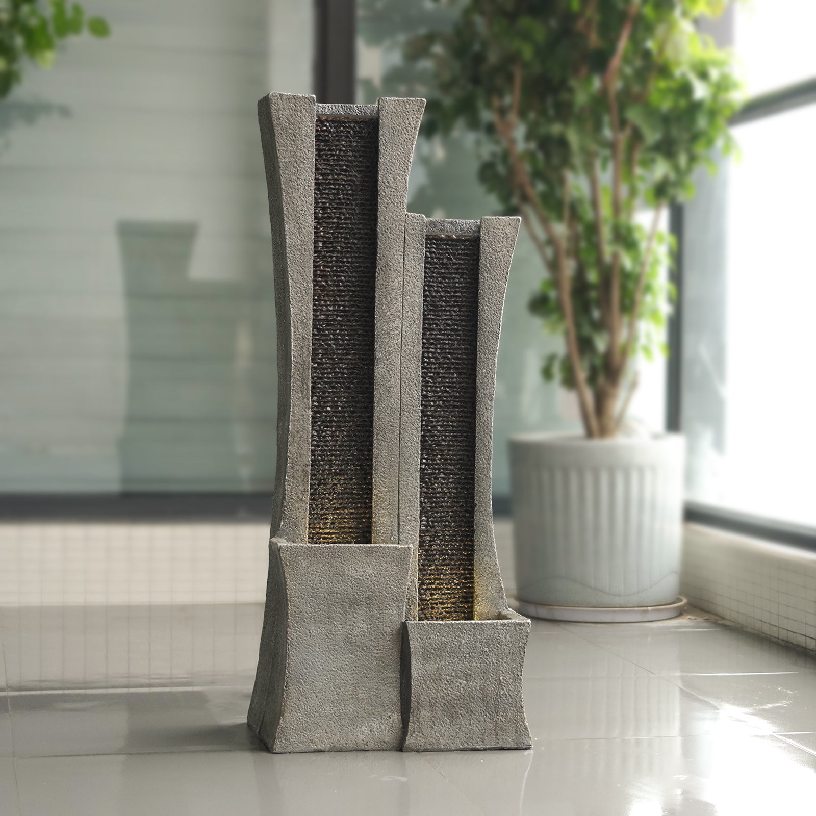 Water Garden Fountain 39.76’’H with LED Light - 8005