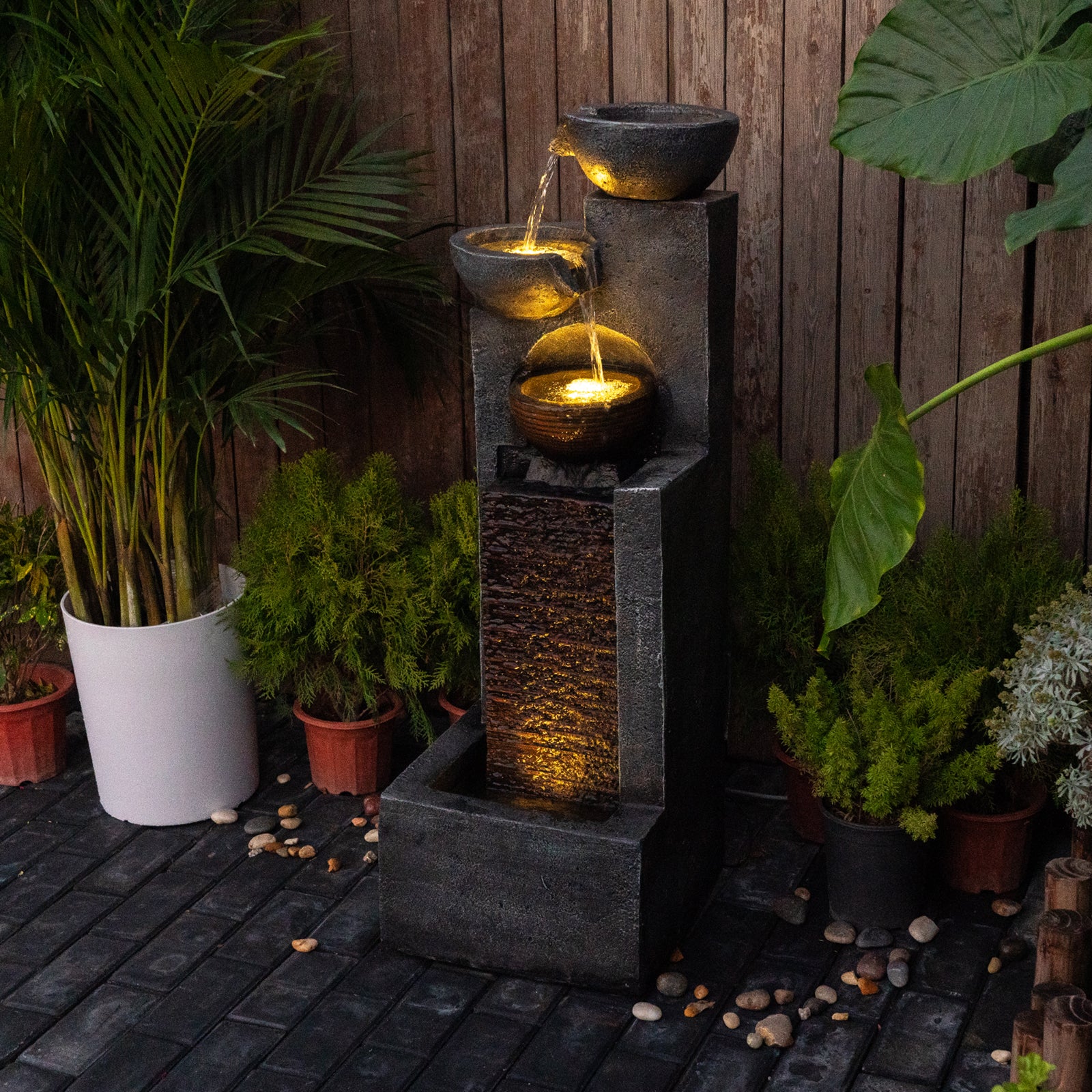 Water Garden Fountain 42.91’’H with LED Light - 8003
