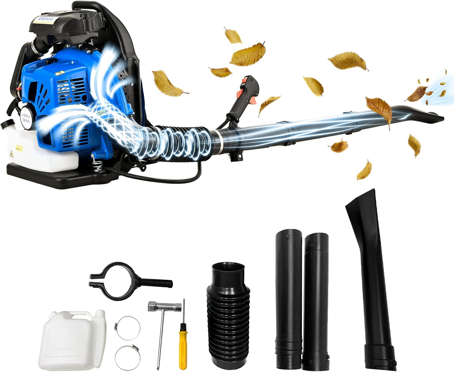 65CC Gasoline Powered Cordless Lightweight Leaf Blower 2-Stroke 3.8 HP 884CFM