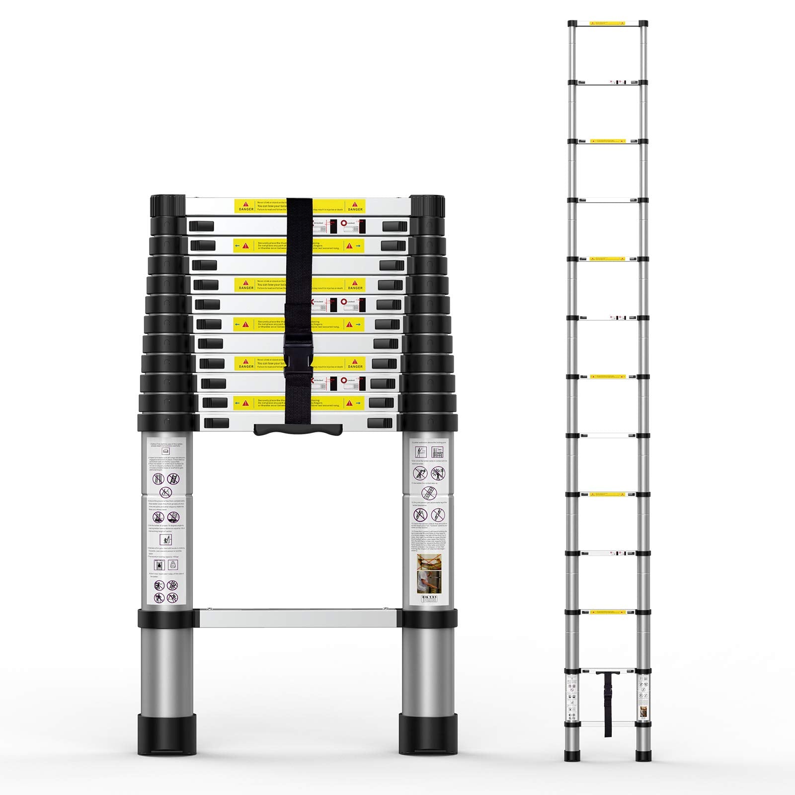 telescopic ladders 12ft, 16ft,23ft wgt capacity 150kg