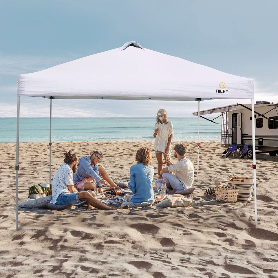 Pop Up Canopy Tent, 10x 10 Sun Shelter (Option for Detachable 0 wall/1 wall/4 wall）