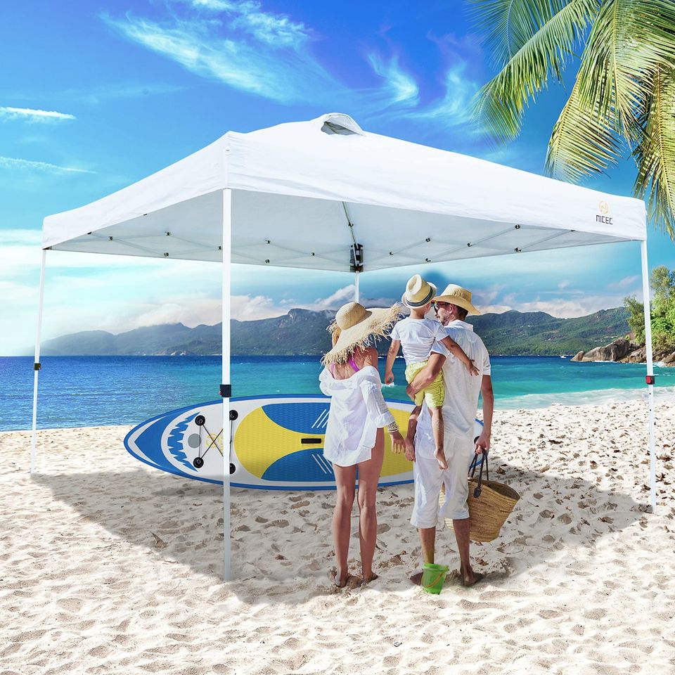 Pop Up Canopy Tent, 10x 10 Sun Shelter (Option for Detachable 0 wall/1 wall/4 wall）