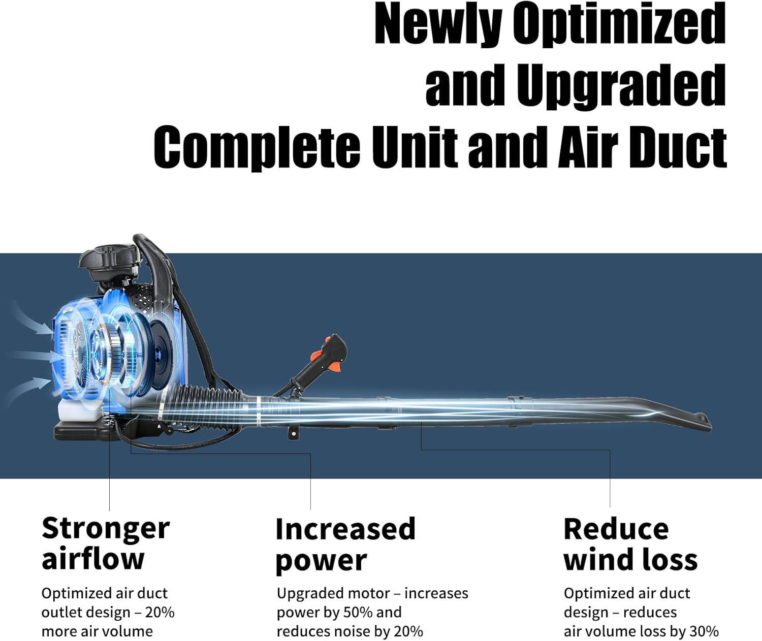 65CC Gasoline Powered Cordless Lightweight Leaf Blower 2-Stroke 3.8 HP 884CFM