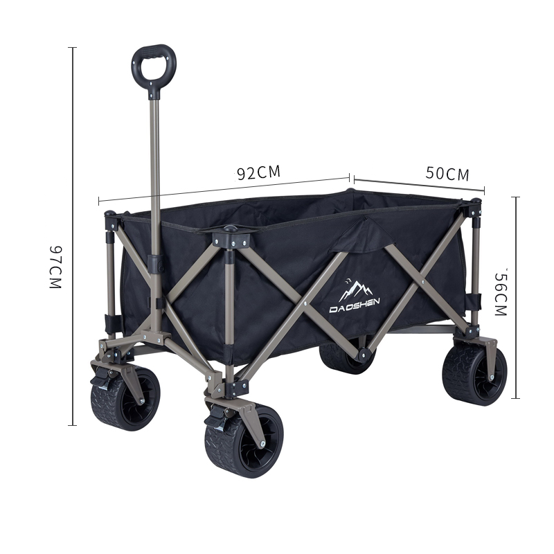 Collapsible Folding Wagon, Heavy Duty Utility Beach Wagon Cart for Sand with Big Wheels