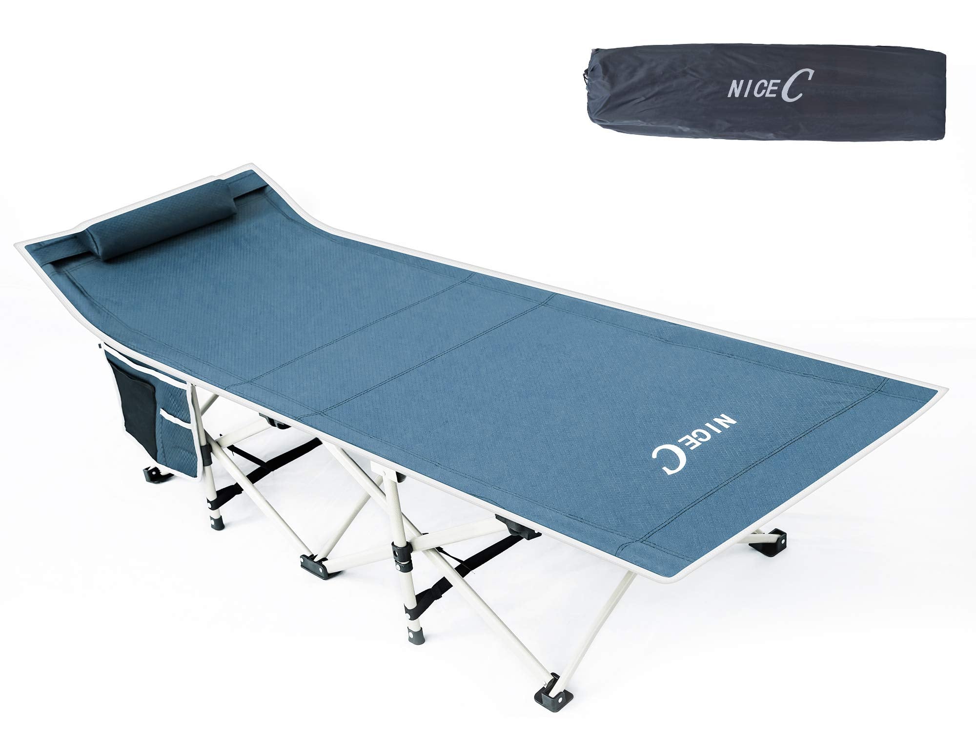 NiceC Camping Cot, Lit De Camp, with Pillow