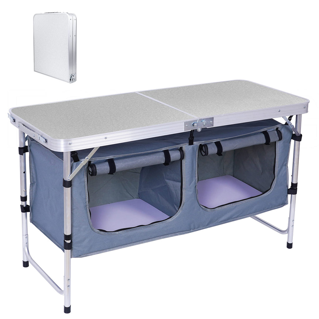 Setup Open Box Table 【open box】Folding Table, Camping Table Adjustable Height