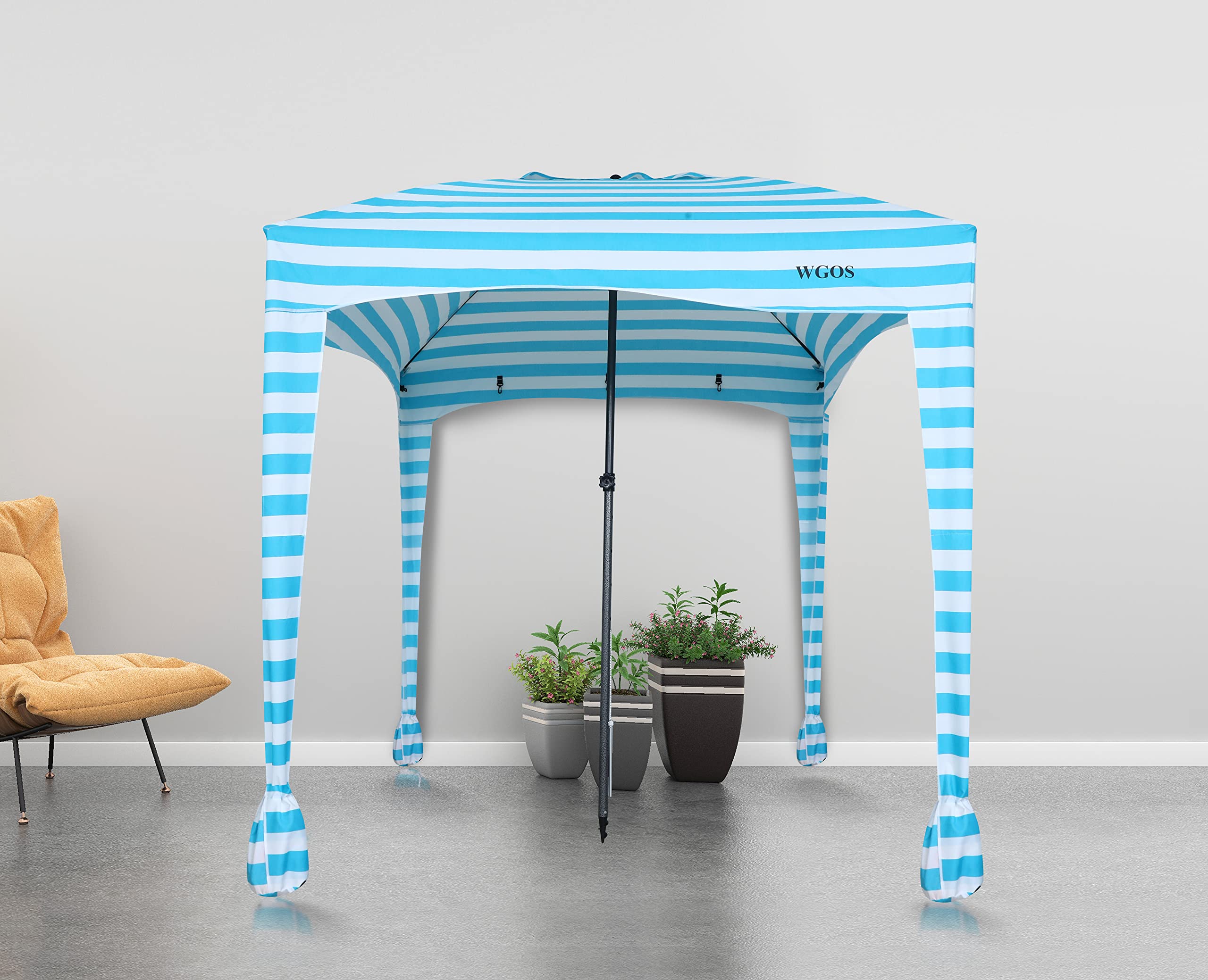 Beach Tent Beach Canopy Beach Cabana with One Side Detachable Cover Large Space 6ftx6ft