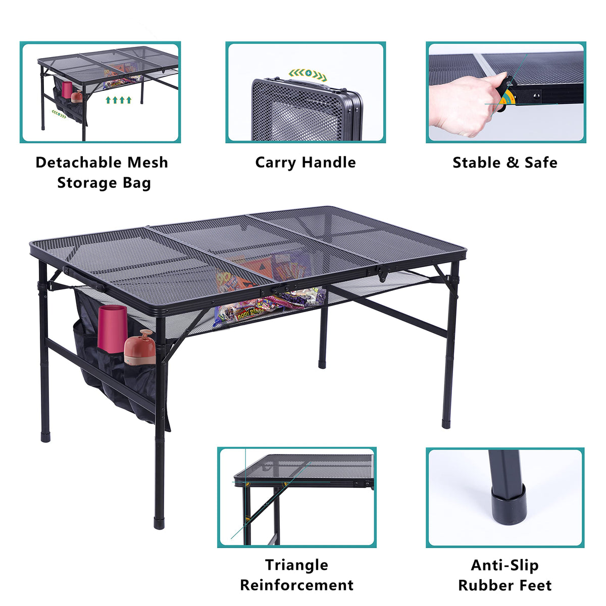 Setup Open Box Table 【open box】Table for Grill, Outdoor Table, Camping Table