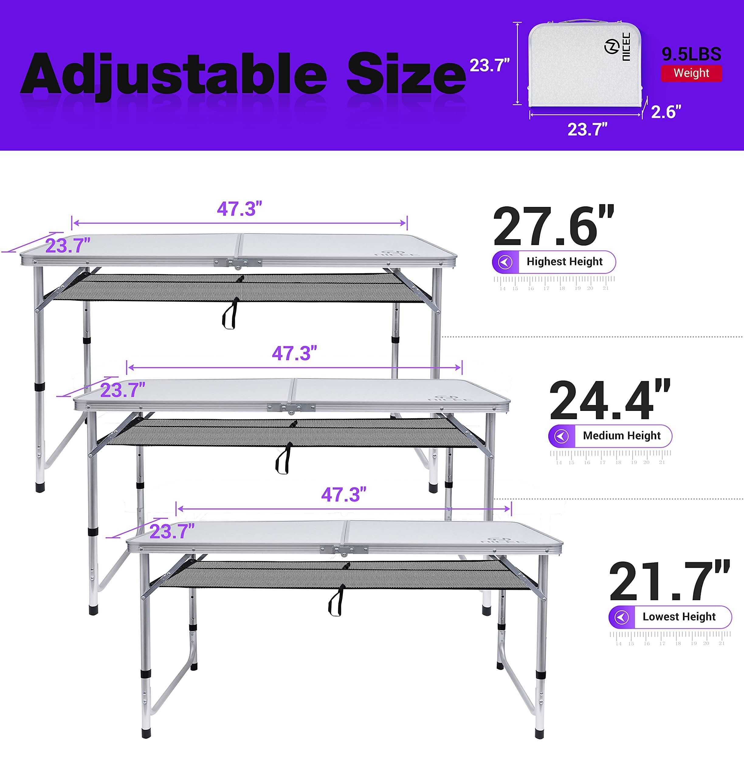 【open box】Camping Table Portable, Card Table, Folding Table（3 size）