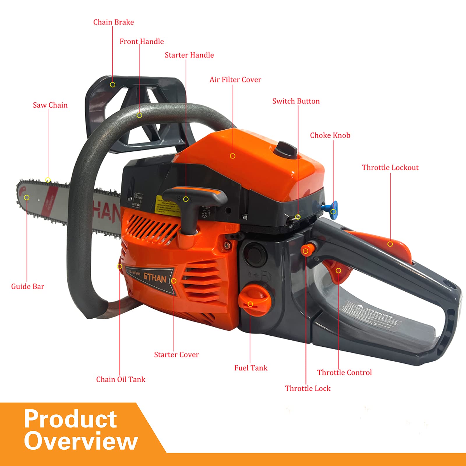 Professional Gas Chainsaw 60cc 2-Cycle 20-Inch