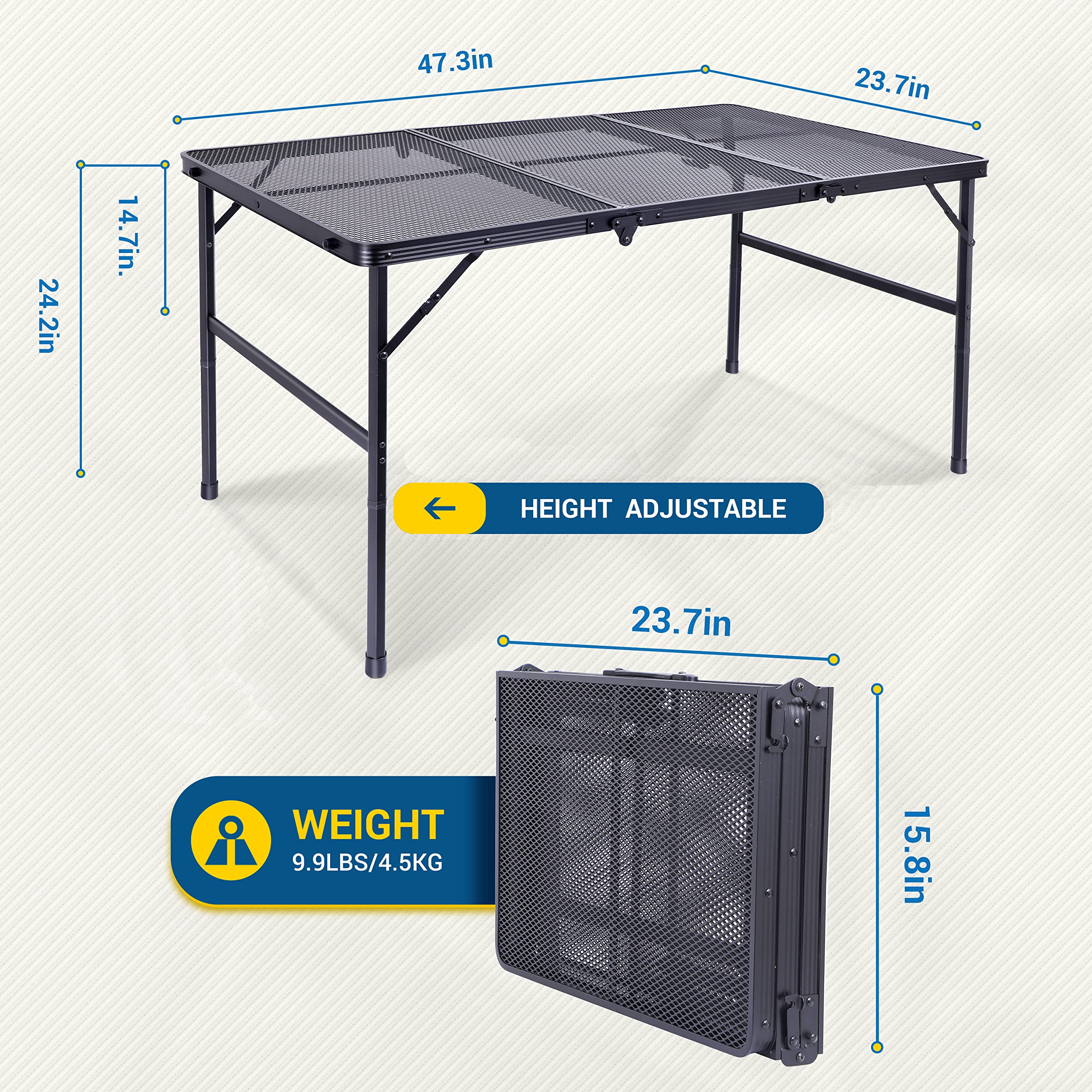 【open box】Table for Grill, Outdoor Table, Camping Table