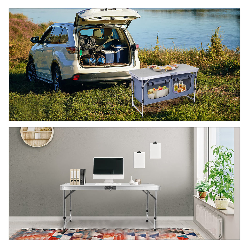 Setup Open Box Table 【open box】Folding Table, Camping Table Adjustable Height