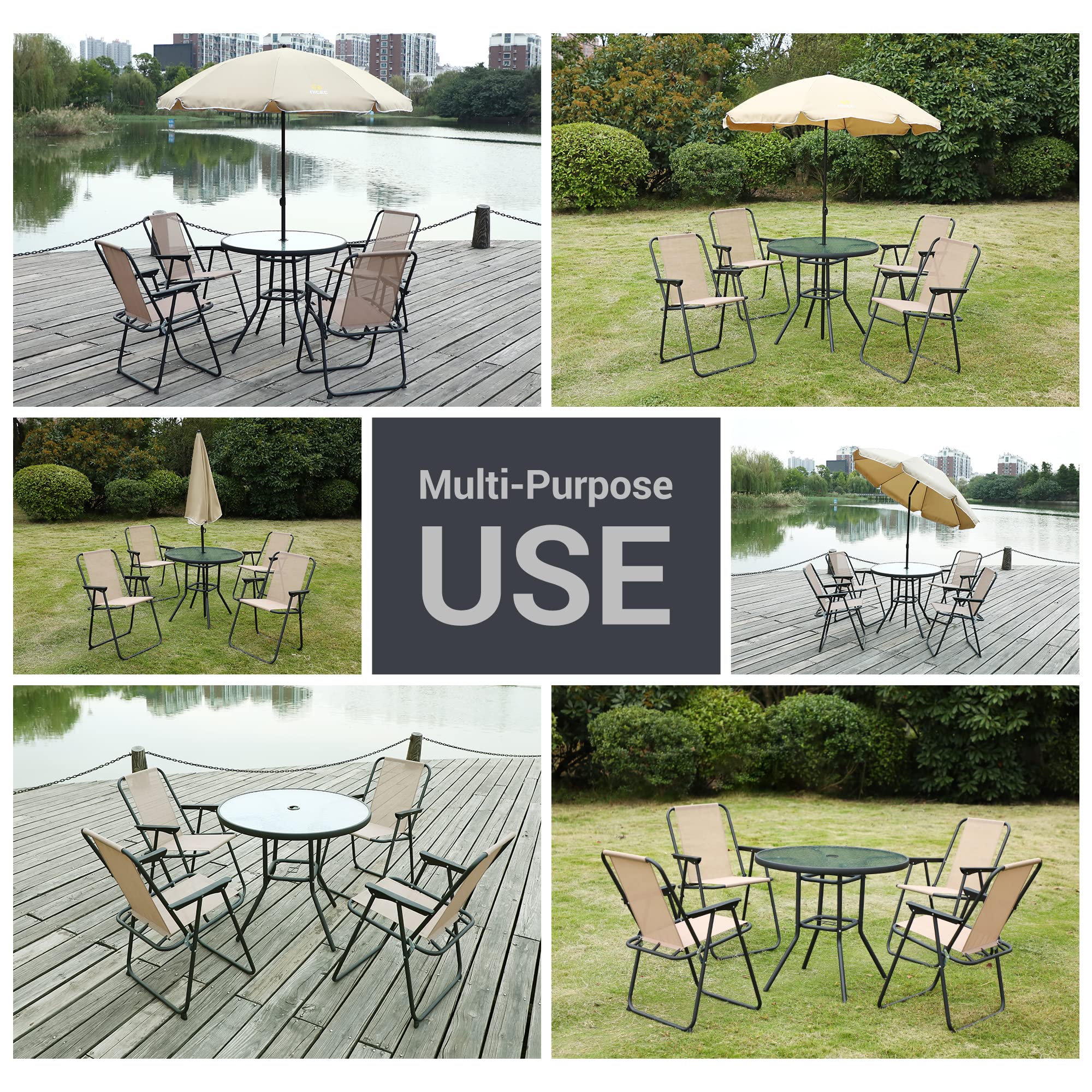 Patio Dining Set, Set of 6 Garden Outdoor Furniture Set