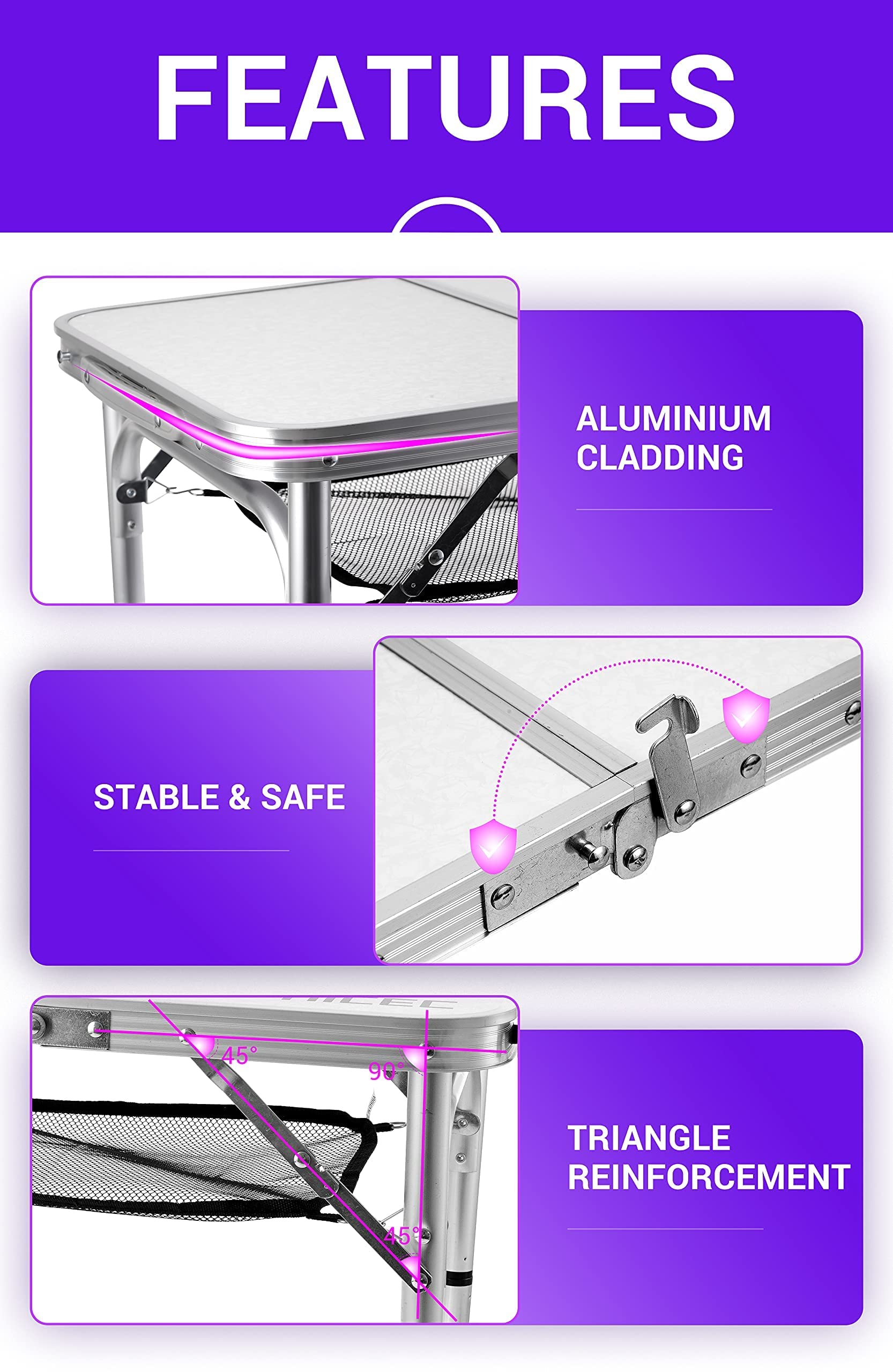 【open box】Camping Table Portable, Card Table, Folding Table（3 size）