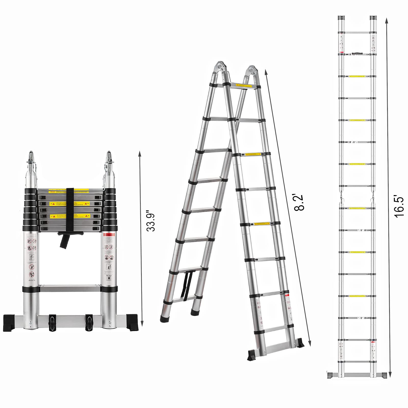 telescopic ladders A Frame 16.5ft, 24ftwgt capacity 150kg